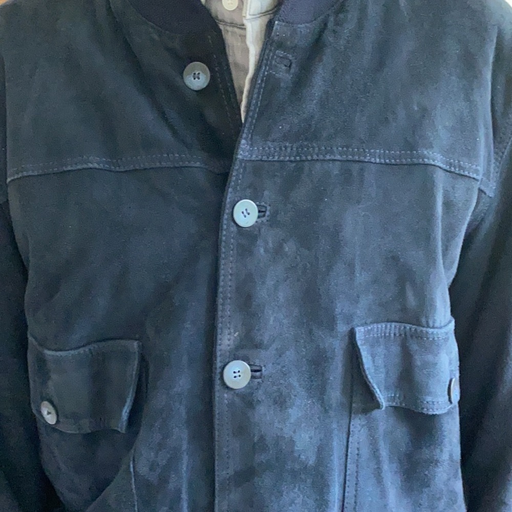 REAL SUEDE NAVY MENS JACKET MADE IN ITALY NWOT - Picture 8 of 16
